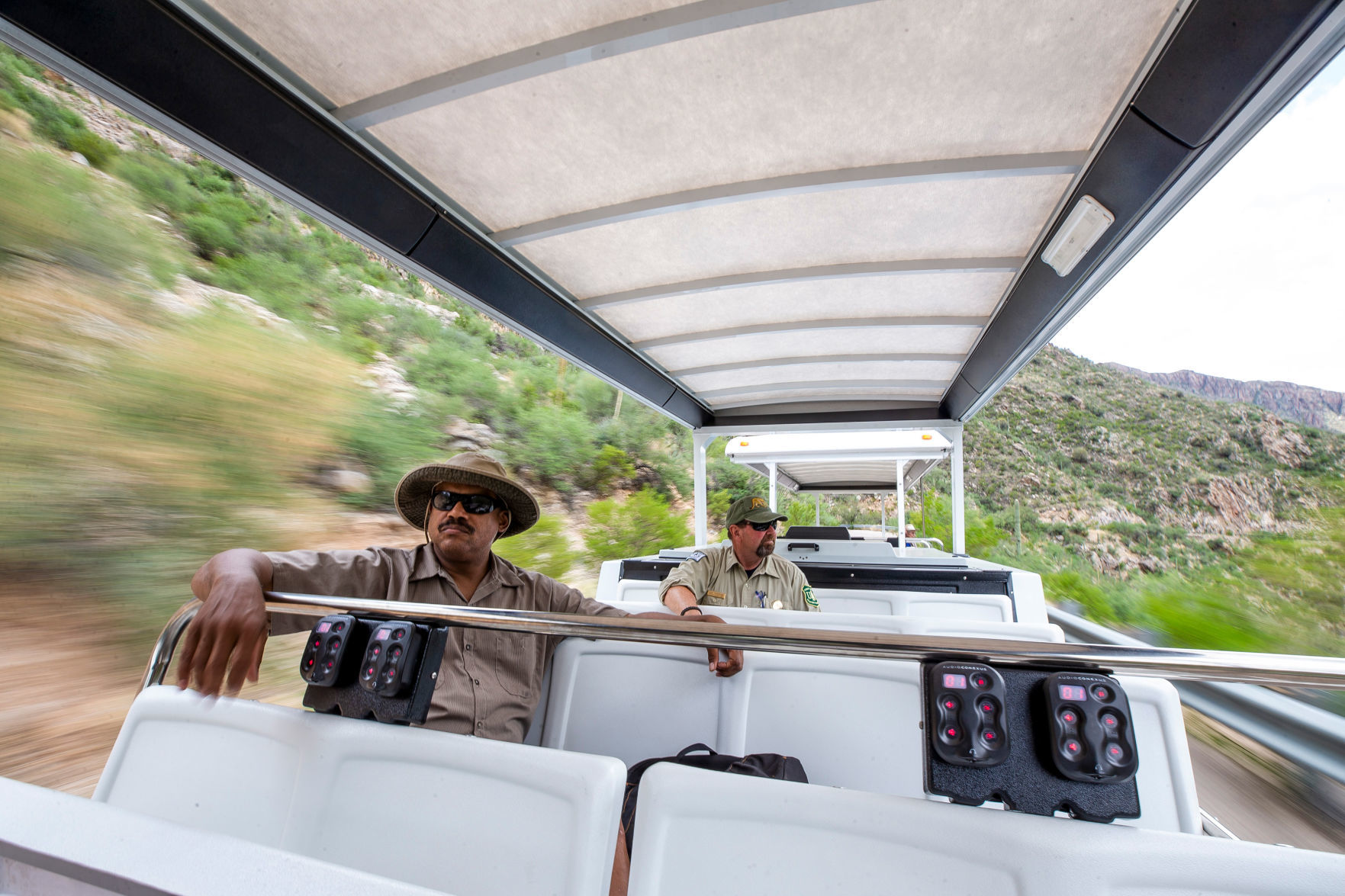 Electric shuttle at Sabino Canyon
